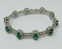 18K Gold Diamond & Emerald Bracelet (Dayton, NJ)
