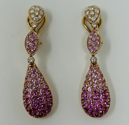 Garaveli 18K Gold Diamond & Sapphire Earrings (Dayton, NJ)