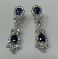 18K Gold Diamond & Sapphire Earrings (Dayton, NJ)