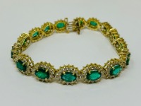 18K Gold Emerald & Diamond Bracelet (Dayton, NJ)
