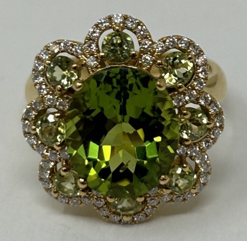 18K Gold Diamond & Peridot Ring (Dayton, NJ)