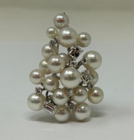 Webb 14K Gold Pearl & Diamond Brooch (Dayton, NJ)
