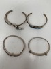 Gucci Stamped Gold Stirling Silver & Rhodium Bracelets (Dayton, NJ) - 16