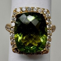 14K Gold Tourmaline & Diamond Ring (Dayton, NJ)