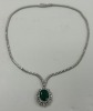 18K Gold Diamond & Emerald Necklace (Dayton, NJ)