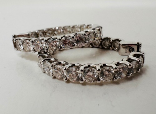 14KW Gold & Diamond Hoop Earrings (Dayton, NJ)