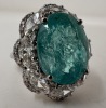 18KW Cuprian Tourmaline & Diamond Ring (Dayton, NJ)