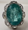 18KW Cuprian Tourmaline & Diamond Ring (Dayton, NJ) - 2