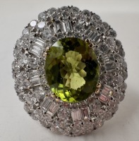 18KW Gold Peridot & Diamond Ring (Dayton, NJ)