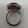 Platinum,Garnet & Diamond Ring (Dayton, NJ) - 6