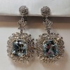 18KW Gold, Aquamarine & Diamond Dangle Earrings (Dayton, NJ)