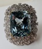 18KW Gold, Aquamarine & Diamond Ring (Dayton, NJ)