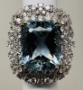 18KW Gold, Aquamarine & Diamond Ring (Dayton, NJ) - 3