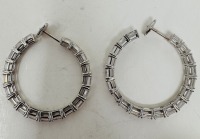 18KW Gold & Diamond Hoop Earrings (Dayton, NJ)