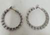 18KW Gold & Diamond Hoop Earrings (Dayton, NJ)
