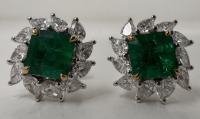 18KW Gold, Emerald & Diamond Earrings (Dayton, NJ)
