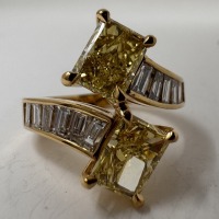 18KY Gold & Diamond By-Pass Ring (Dayton, NJ)