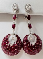 18KW Gold, Ruby & Diamond Earrings (Dayton, NJ)