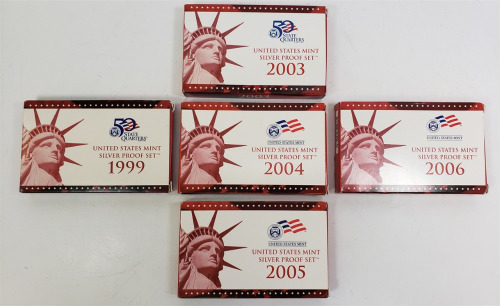(5) U.S. Mint Silver Proof Sets