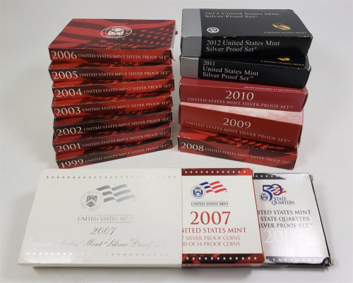 (13) U.S. Mint Silver Proof Sets