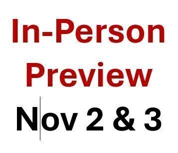 In-Person Preview Nov. 2 & 3, Dayton, NJ