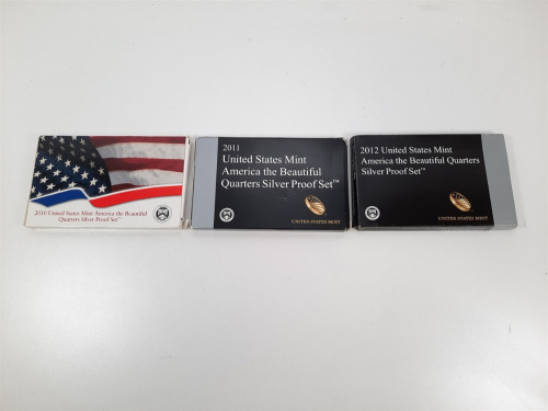 (3) U.S. Mint Silver Quarter Proof Sets