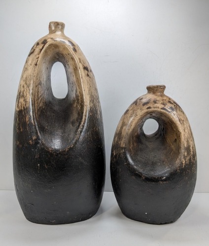 (2) Ring/Halo Decorative Vases