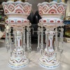 (2) Antique Glass Mantle Lusters
