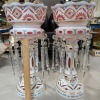(2) Antique Glass Mantle Lusters - 5