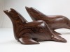 (4) Handmade Wooden Sea Lions - 4