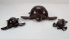 (3) Handmade Wooden Sea Turtle Figurines