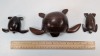 (3) Handmade Wooden Sea Turtle Figurines - 8