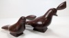(2) Handmade Wooden Quail Figurines
