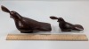 (2) Handmade Wooden Quail Figurines - 5