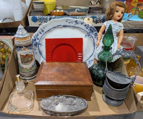 Beer Stein, Ash Tray, Decanter, Jewelry Box, & More