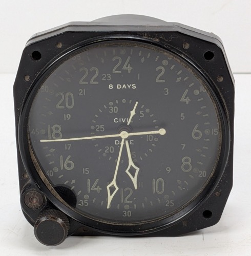 Waltham Watch Co. 8 Day WWII Aircraft Clock