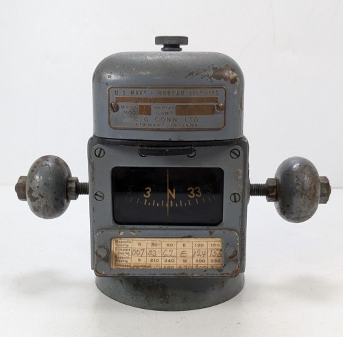 C.G. Conn. Ltd. WWII U.S. Navy Bureau of Ships Mounted Compass