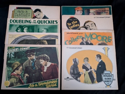 (8) Early Comedy / Drama / Romance Lobby Cards - Cecil B. Demille, John Ford