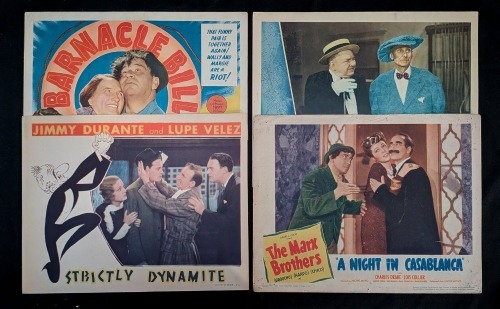 (4) Marx Bros., W.C Field, Durante & Wallace Berry Lobby Cards