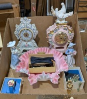Mantel Clock, Figurines, & More