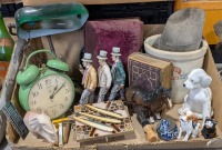 Vintage Alarm Clock, Straight Razor, Desk Lamp, Trivet, & More Collectibles