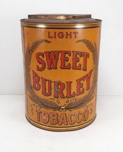 Antique Light Sweet Burley Tobacco Counter-Top Display Tin