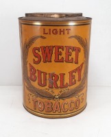 Antique Light Sweet Burley Tobacco Counter-Top Display Tin