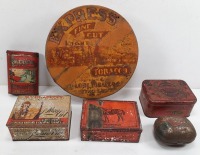 (6) Vintage-Antique Tobacco Tins