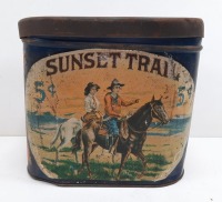 Vintage Sunset Trail 5 Cent Cigar Tin