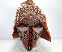 Shell/Beaded Tribal-Style Helmet Mask