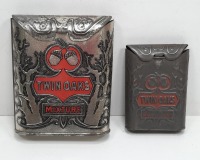 (2) Vintage Twin Oaks Mixture Vertical Pocket Tobacco Tin