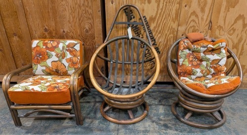 (3) Mid-Century Bamboo-Style Chairs