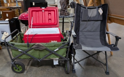 Folding Chairs, Wagon, & Cooler