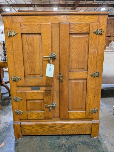 Antique Globe Ice Box Refrigerator